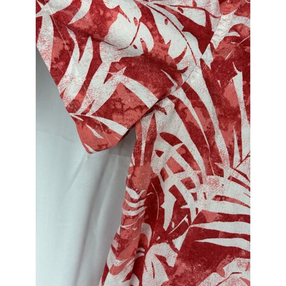 American Eagle Hawaiian Red Button Up Shirt Men's Short Sleeve Extra Large - Picture 6 of 8